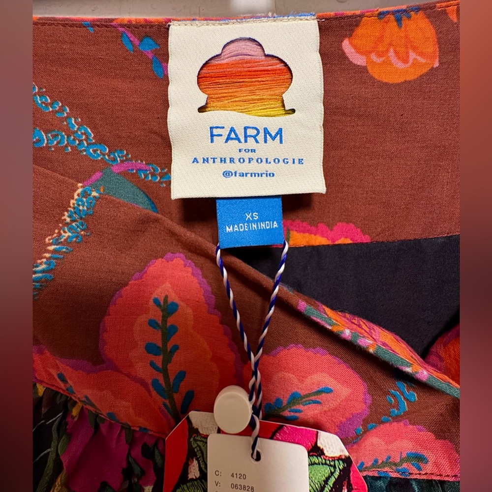 NWT ANTHROPOLOGIE Farm Rio Tiered Midi Floral Tropical Skirt - Picture 8 of 13